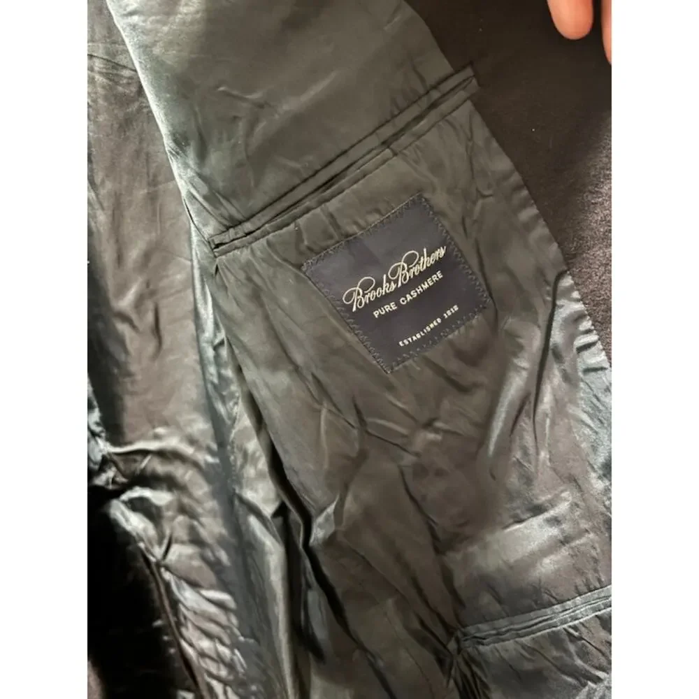 Brooks Brothers Cashmere Blazer Jacket Men 40S Navy Blue Preppy Classic